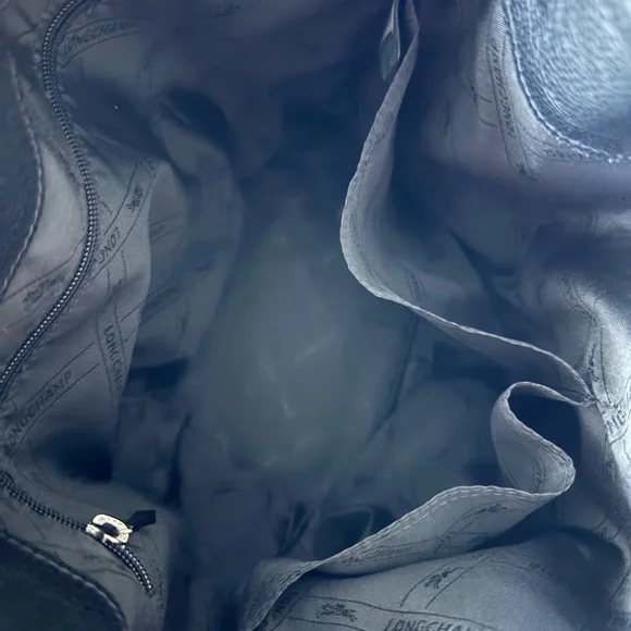 Longchamp Black Bucket Bag with Logo Lining - Picture 9 of 12